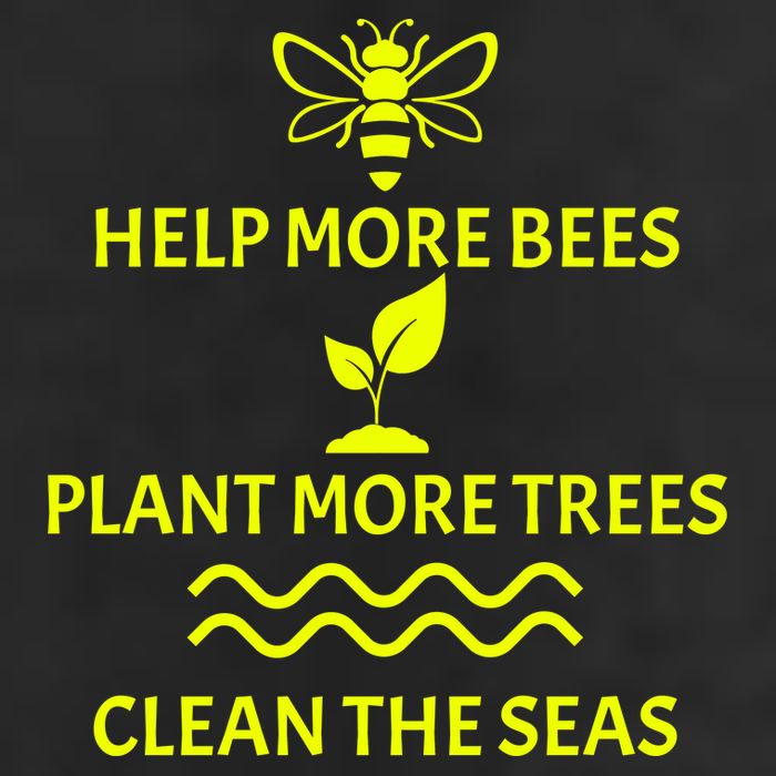 Help Bees Plant Trees Clean The Seas 7 Panel Mesh Trucker Snapback Hat