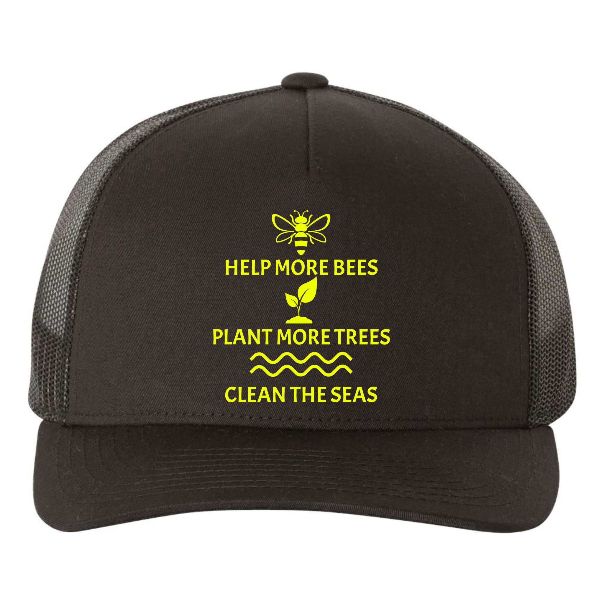 Help Bees Plant Trees Clean The Seas Yupoong Adult 5-Panel Trucker Hat