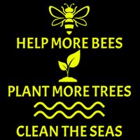 Help Bees Plant Trees Clean The Seas Drawstring Bag
