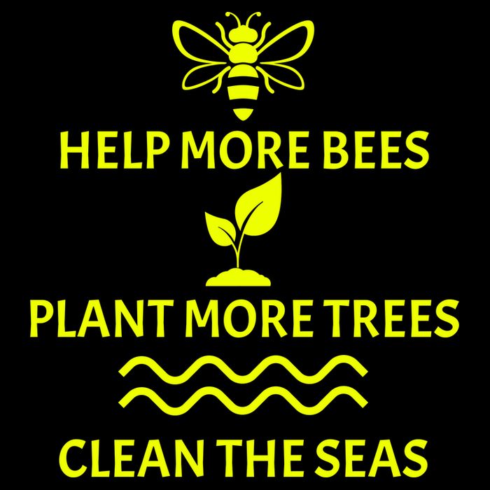 Help Bees Plant Trees Clean The Seas Drawstring Bag