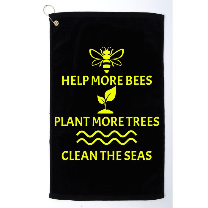 Help Bees Plant Trees Clean The Seas Golf Towel