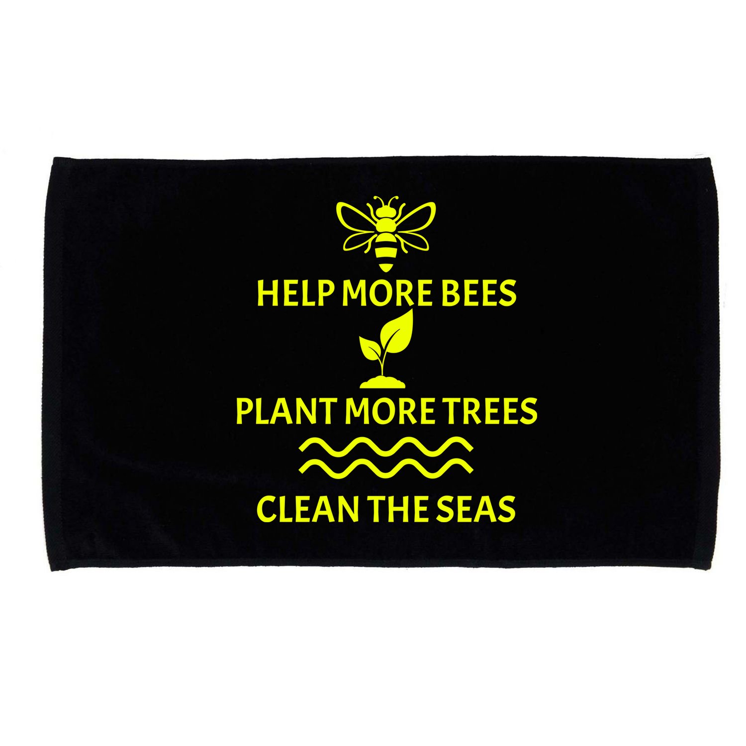 Help Bees Plant Trees Clean The Seas Microfiber Hand Towel