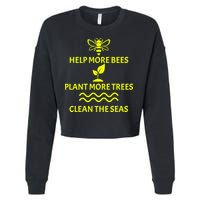 Help Bees Plant Trees Clean The Seas Cropped Pullover Crew