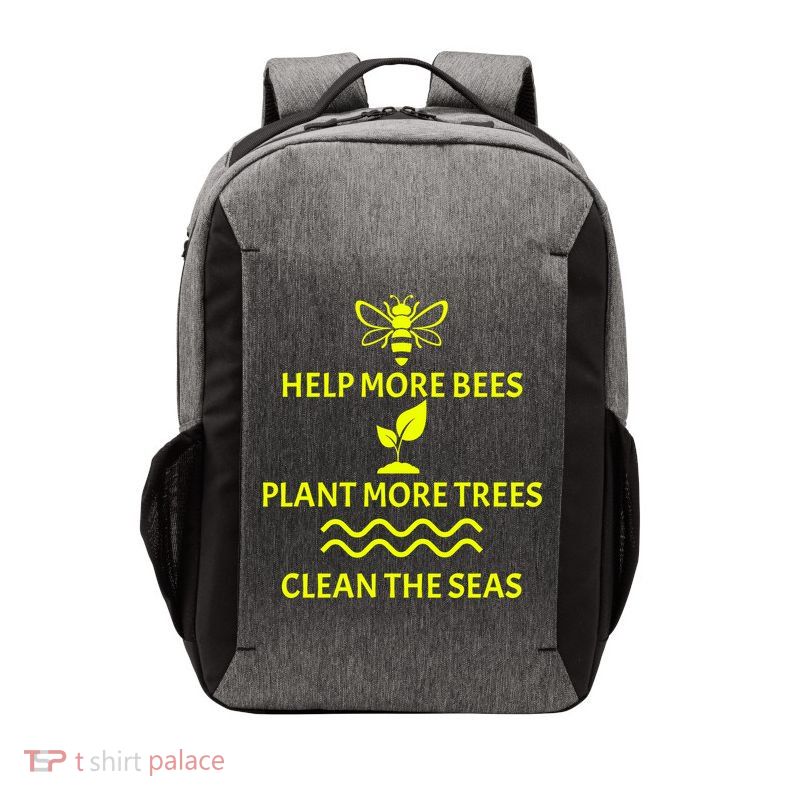 Help Bees Plant Trees Clean The Seas Vector Backpack