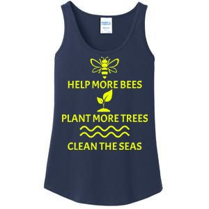 Help Bees Plant Trees Clean The Seas Ladies Essential Tank