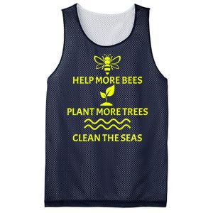 Help Bees Plant Trees Clean The Seas Mesh Reversible Basketball Jersey Tank