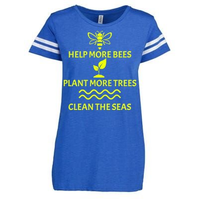 Help Bees Plant Trees Clean The Seas Enza Ladies Jersey Football T-Shirt