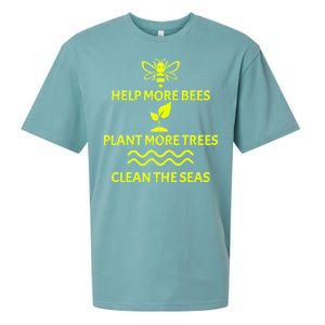 Help Bees Plant Trees Clean The Seas Sueded Cloud Jersey T-Shirt