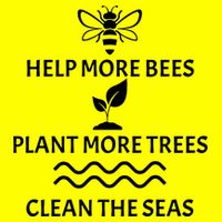 Help Bees Plant Trees Clean The Seas USA-Made Doggie Bandana
