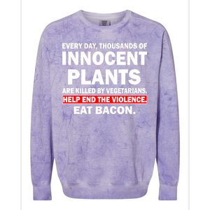 Help End The Violence Eat Bacon  Colorblast Crewneck Sweatshirt