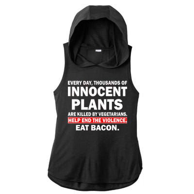 Help End The Violence Eat Bacon  Ladies PosiCharge Tri-Blend Wicking Draft Hoodie Tank