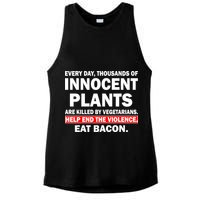Help End The Violence Eat Bacon  Ladies PosiCharge Tri-Blend Wicking Tank