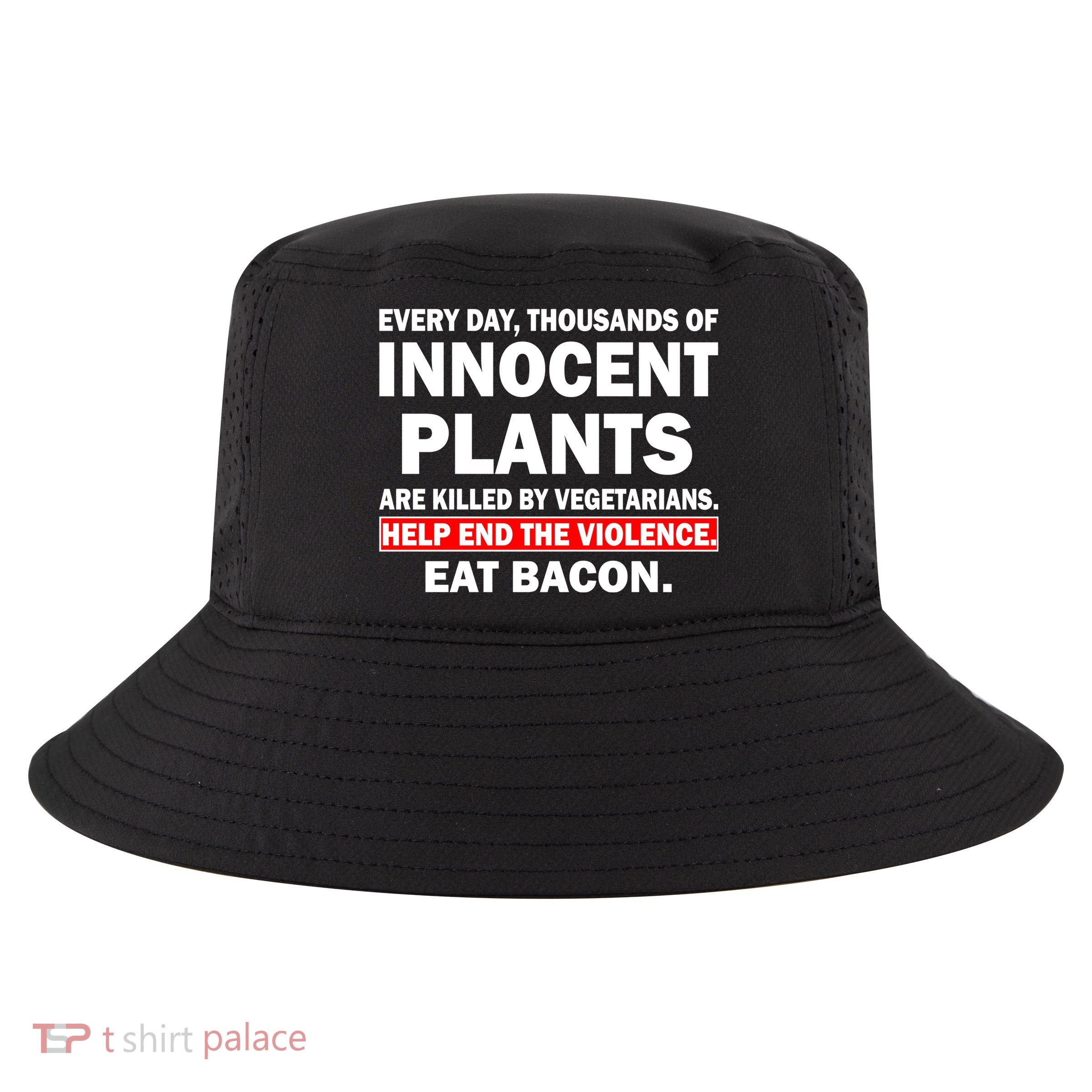 Help End The Violence Eat Bacon  Cool Comfort Performance Bucket Hat