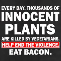 Help End The Violence Eat Bacon  Garment-Dyed Heavyweight T-Shirt