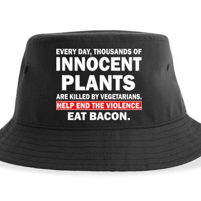 Help End The Violence Eat Bacon  Sustainable Bucket Hat