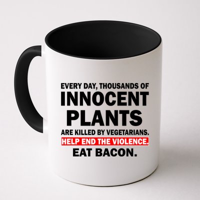 Help End The Violence Eat Bacon  Mug