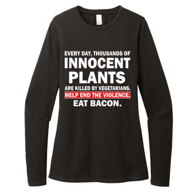 Help End The Violence Eat Bacon  Womens CVC Long Sleeve Shirt