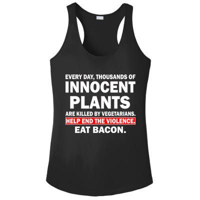 Help End The Violence Eat Bacon  Ladies PosiCharge Competitor Racerback Tank