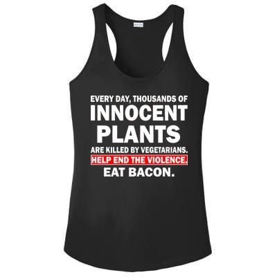 Help End The Violence Eat Bacon  Ladies PosiCharge Competitor Racerback Tank