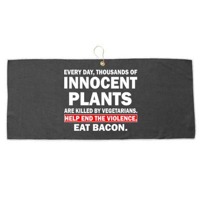 Help End The Violence Eat Bacon  Large Microfiber Waffle Golf Towel