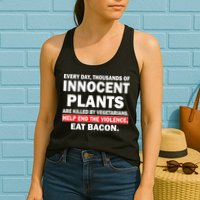 Help End The Violence Eat Bacon  Womens Tank Top