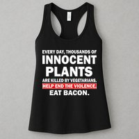Help End The Violence Eat Bacon  Womens Tank Top