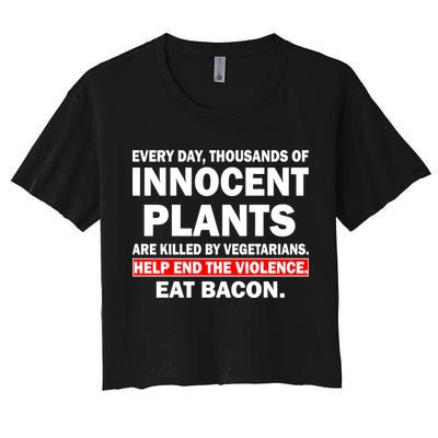 Help End The Violence Eat Bacon  Crop Top