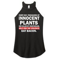 Help End The Violence Eat Bacon  Women's Perfect Tri Rocker Tank