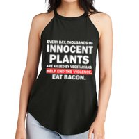 Help End The Violence Eat Bacon  Women's Perfect Tri Rocker Tank