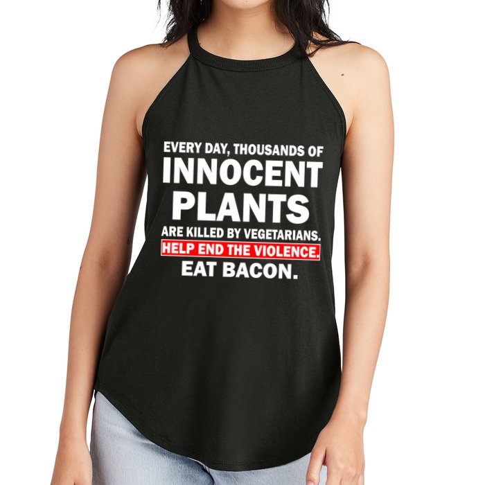 Help End The Violence Eat Bacon  Women's Perfect Tri Rocker Tank