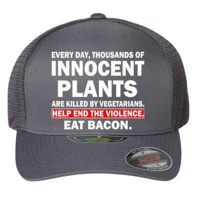 Help End The Violence Eat Bacon  Flexfit Unipanel Trucker Cap