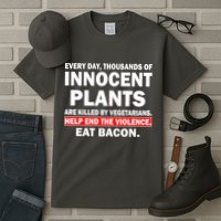 Help End The Violence Eat Bacon  Tall T-Shirt