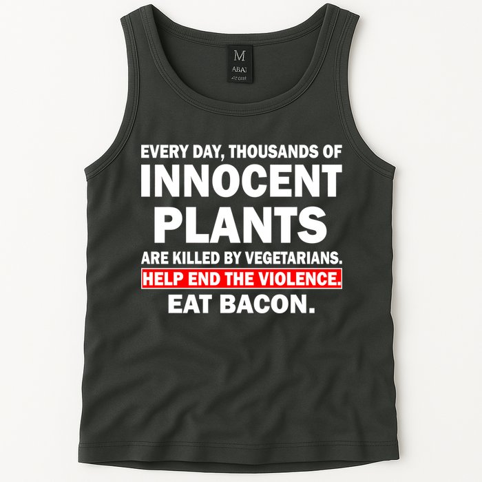 Help End The Violence Eat Bacon  Tank Top