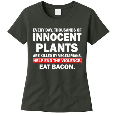 Help End The Violence Eat Bacon  Womens T-Shirt