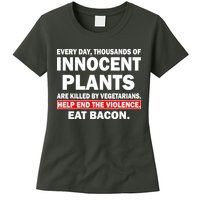 Help End The Violence Eat Bacon  Womens T-Shirt