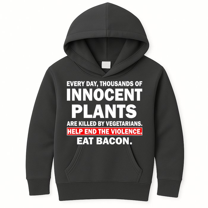 Help End The Violence Eat Bacon  Kids Hoodie