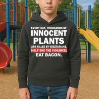 Help End The Violence Eat Bacon  Kids Hoodie