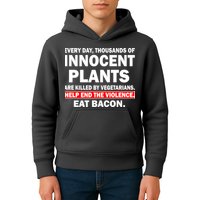 Help End The Violence Eat Bacon  Kids Hoodie