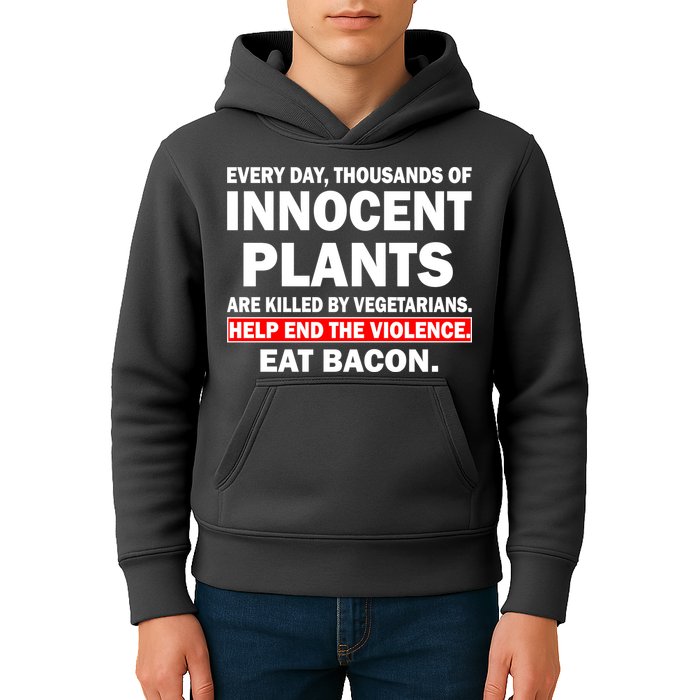 Help End The Violence Eat Bacon  Kids Hoodie