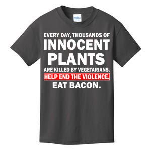 Help End The Violence Eat Bacon  Kids T-Shirt