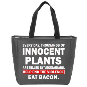 Help End The Violence Eat Bacon  Zip Tote Bag