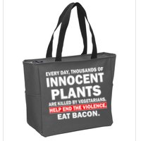 Help End The Violence Eat Bacon  Zip Tote Bag
