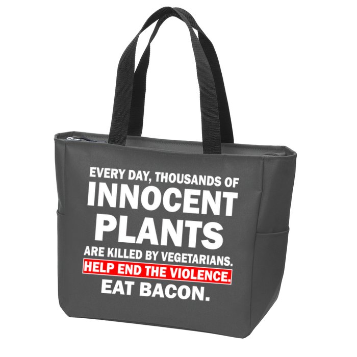 Help End The Violence Eat Bacon  Zip Tote Bag