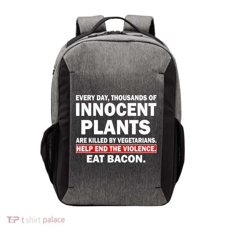 Help End The Violence Eat Bacon  Vector Backpack