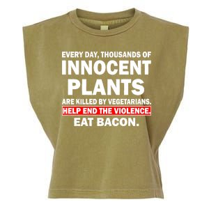 Help End The Violence Eat Bacon  Garment-Dyed Women's Muscle Tee