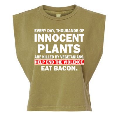 Help End The Violence Eat Bacon  Garment-Dyed Women's Muscle Tee