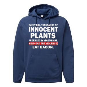 Help End The Violence Eat Bacon  Performance Fleece Hoodie