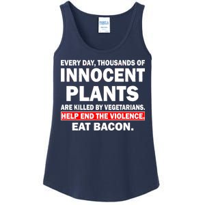 Help End The Violence Eat Bacon  Ladies Essential Tank