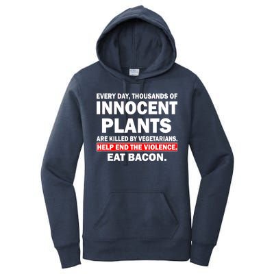 Help End The Violence Eat Bacon  Women's Pullover Hoodie