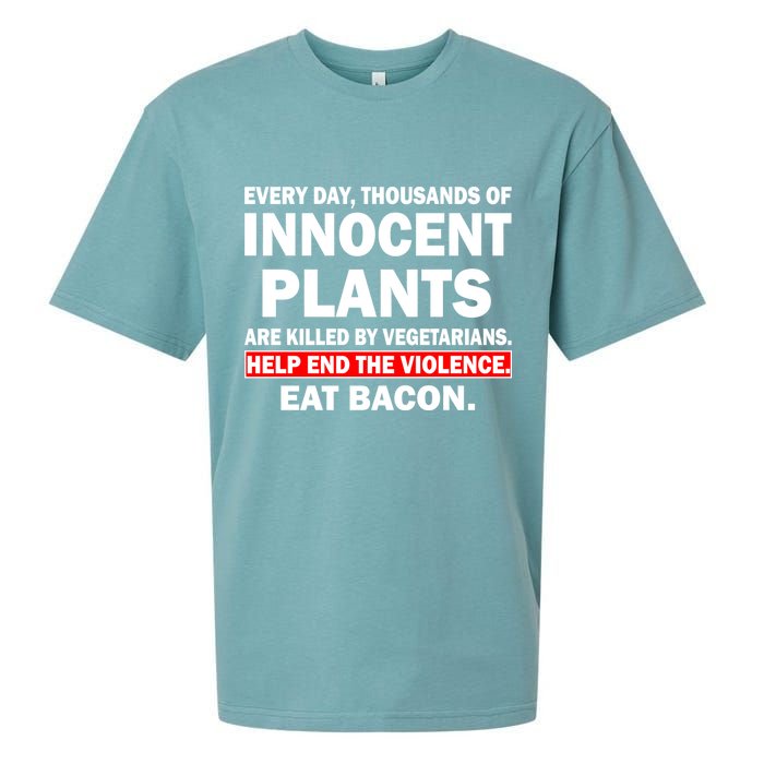 Help End The Violence Eat Bacon  Sueded Cloud Jersey T-Shirt